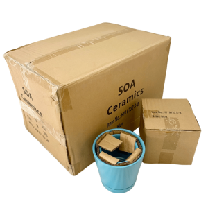 Ceramic Pot with Tray Set of 2 Blue Carton of 12