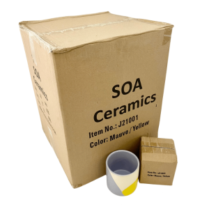 Ceramic Pots 9.5cm x 9cm Carton of 36 Mauve - Yellow