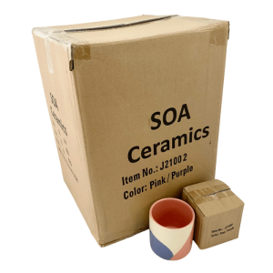Ceramic Pots 9.5cm x 9cm Carton of 36 Pink - Purple