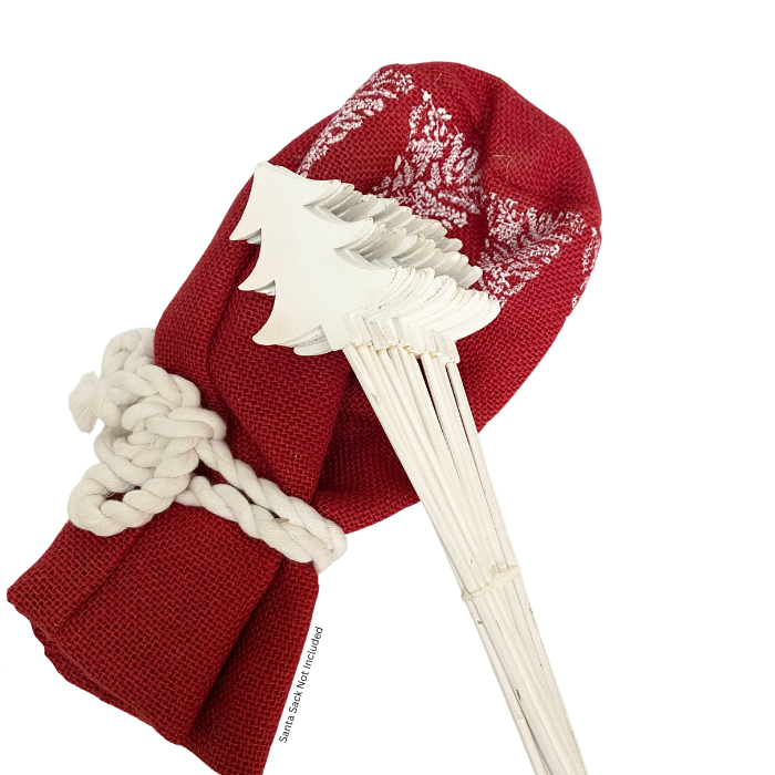 Wooden Tree Floral Pick - White